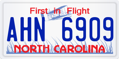 NC license plate AHN6909