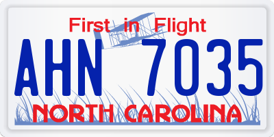 NC license plate AHN7035