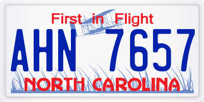 NC license plate AHN7657