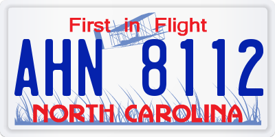 NC license plate AHN8112