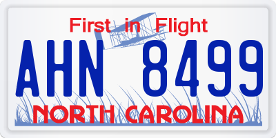 NC license plate AHN8499