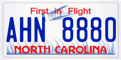 NC license plate AHN8880