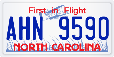 NC license plate AHN9590
