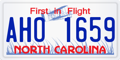 NC license plate AHO1659