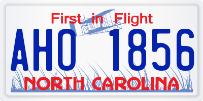 NC license plate AHO1856