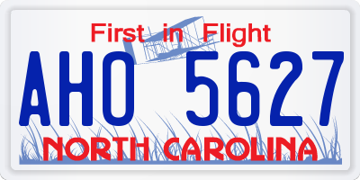 NC license plate AHO5627