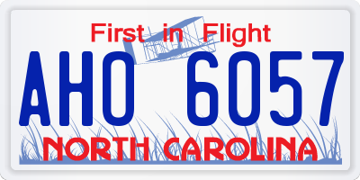 NC license plate AHO6057