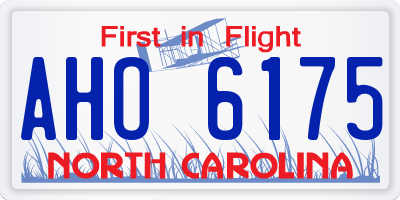 NC license plate AHO6175