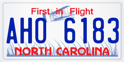 NC license plate AHO6183