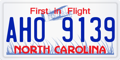 NC license plate AHO9139
