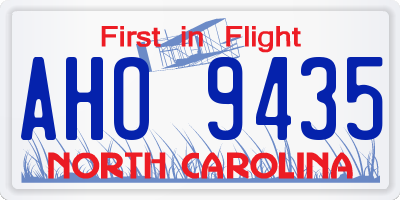 NC license plate AHO9435