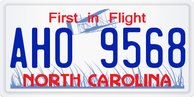 NC license plate AHO9568
