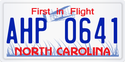 NC license plate AHP0641