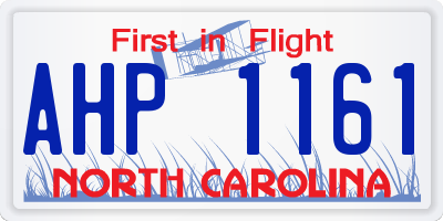 NC license plate AHP1161
