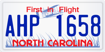 NC license plate AHP1658