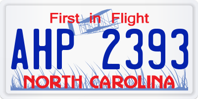 NC license plate AHP2393
