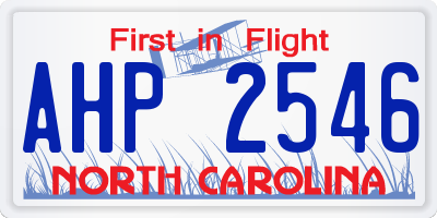 NC license plate AHP2546