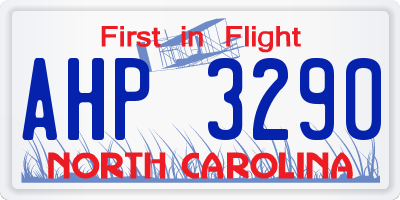 NC license plate AHP3290