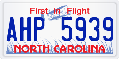 NC license plate AHP5939