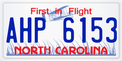 NC license plate AHP6153