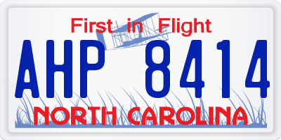 NC license plate AHP8414