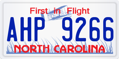 NC license plate AHP9266
