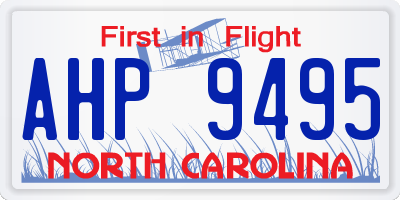 NC license plate AHP9495