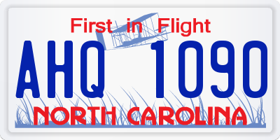 NC license plate AHQ1090