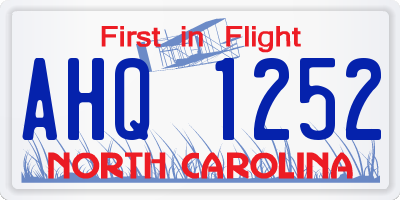 NC license plate AHQ1252
