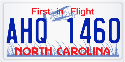 NC license plate AHQ1460