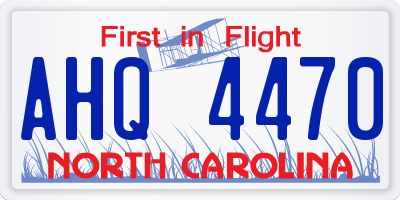 NC license plate AHQ4470