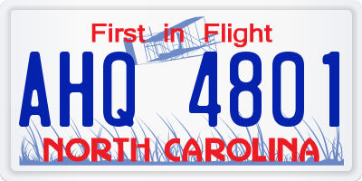 NC license plate AHQ4801
