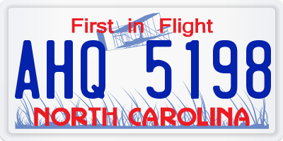 NC license plate AHQ5198
