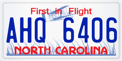 NC license plate AHQ6406
