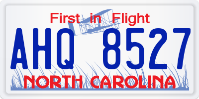NC license plate AHQ8527