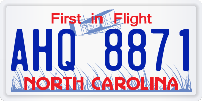 NC license plate AHQ8871