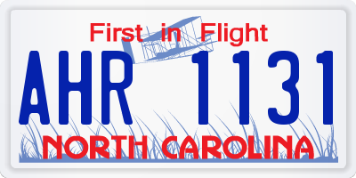 NC license plate AHR1131