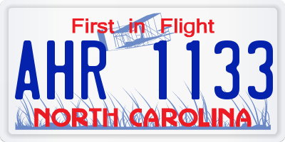 NC license plate AHR1133