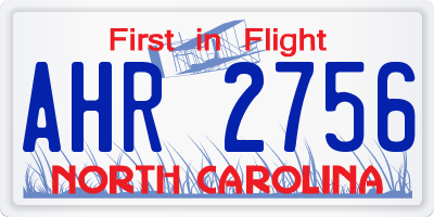 NC license plate AHR2756