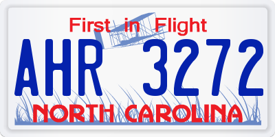 NC license plate AHR3272