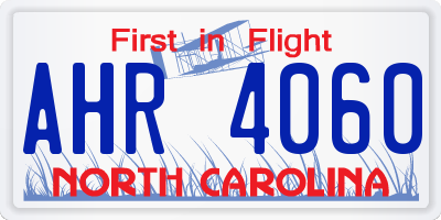 NC license plate AHR4060