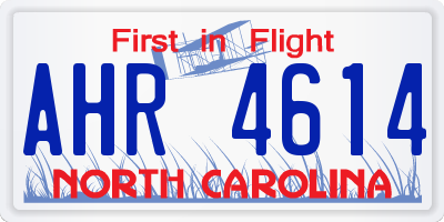 NC license plate AHR4614