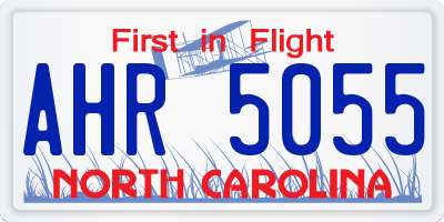 NC license plate AHR5055