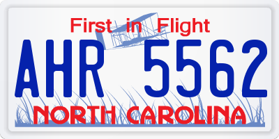 NC license plate AHR5562