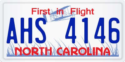 NC license plate AHS4146