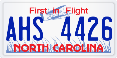NC license plate AHS4426