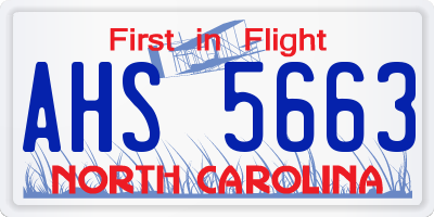 NC license plate AHS5663