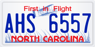 NC license plate AHS6557