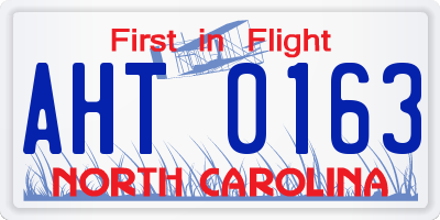 NC license plate AHT0163