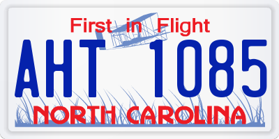 NC license plate AHT1085